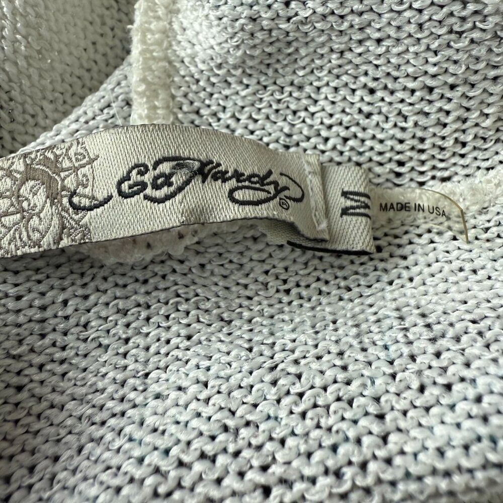 Ed Hardy Shark Rose Tattoo Graphic Tunic Hoodie Medium Vtg Y2K Long Sleeve USA - Picture 4 of 11
